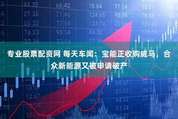 专业股票配资网 每天车闻：宝能正收购威马，合众新能源又被申请破产